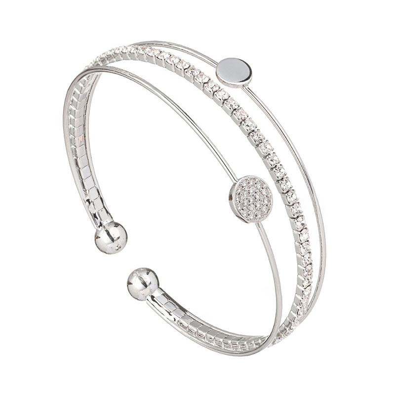 

YFJEWE Bracelet Bangle Wristband Elastic Wedding Bridal Jewelry Women Shiny Bracelet Classic Crystal Rhinestone Stretch B255