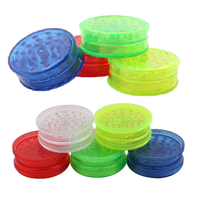 

case grinder Smoking Spot color mixing plastic cigarette grinders 60mm flat 3 layer TOBACCO crusher accessories device