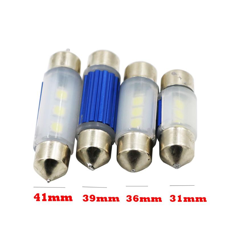 

YSY 4pcs White Canbus Error free Glass 31mm 36mm 39mm 41mm 3smd 3030 led festoon dome lamp LED Auto Car reading light, As pic
