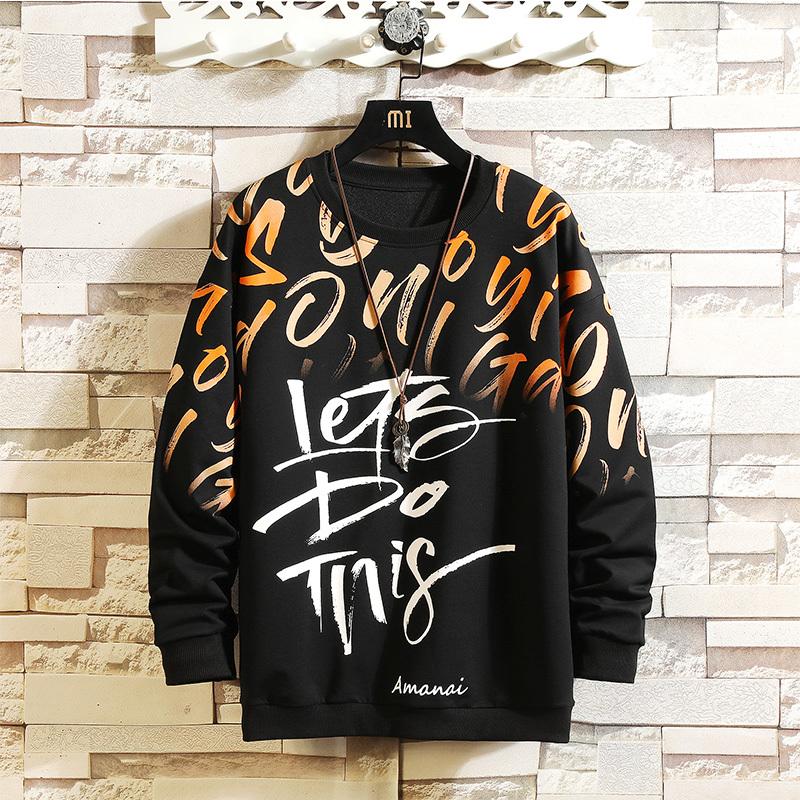 

Spring Autumn 2020 Print Skateboard Casual New Men'S Hip HOP Hoodies Sweatshirts Streetwear One Piece Brand Black White, 7222 1