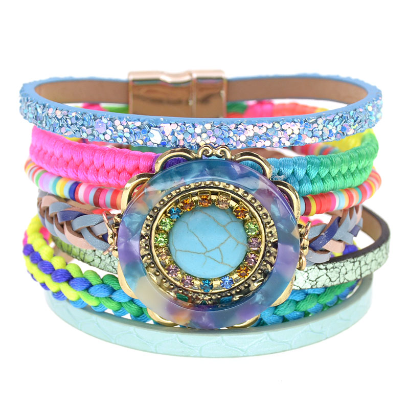 

handmade Bohemia bracelets for women chram leather bracelets Magnetic Clasp bracelet Female fashion Jewelry gifts wholesale