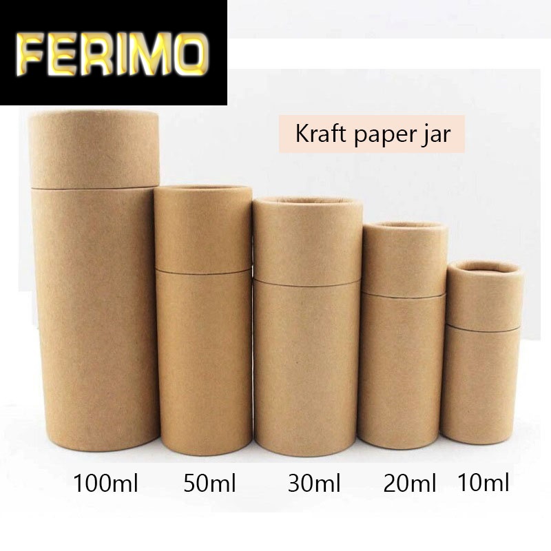 

Cosmetic Bottle Outer Packaging Kraft Paper Jar Tube Cylindrical Hard Cardboard Boxes Essential oils Tube Package