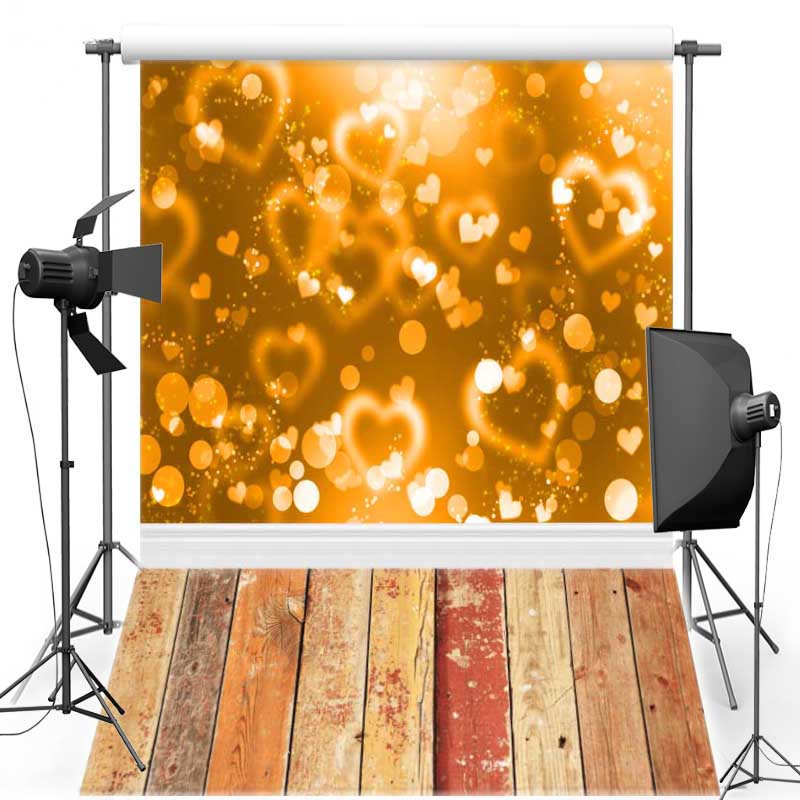 

Shimmer Heart For Valentine's Day Vinyl Photography Background Floor New Fabric Flannel Backdrops For Wedding Photo Studio F380