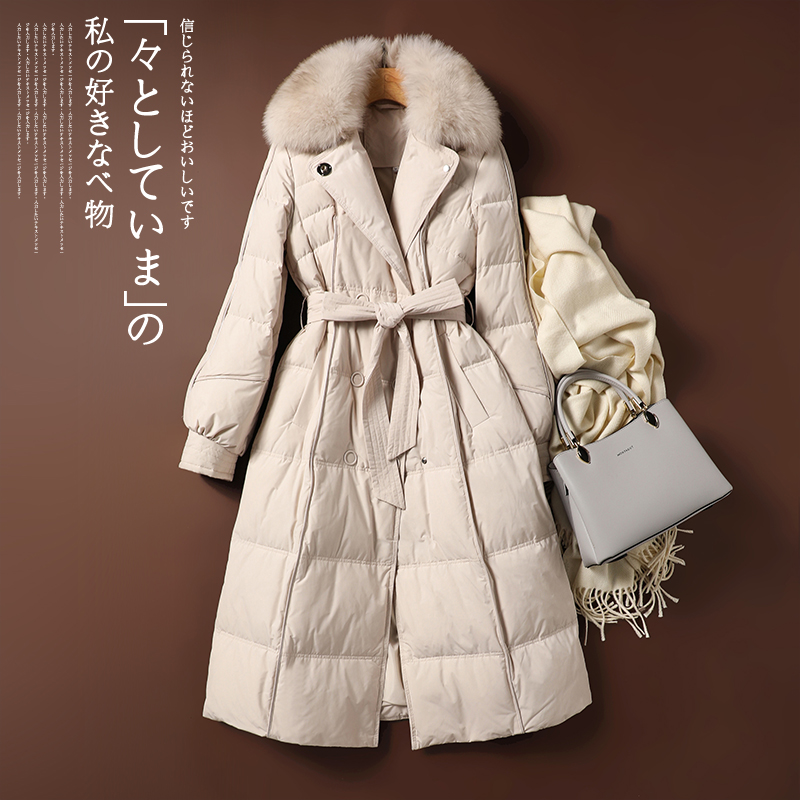 

Women's Jacket Luxury Down Jackets for Women Winter Coat Female Real Fur Collar Woman Parkas Long Clothes Chaquetas LXR726, Black