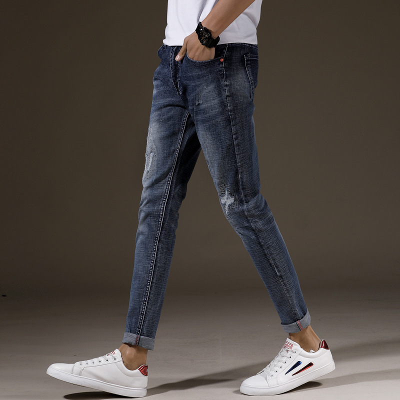 

fashion and personality characteristics of printed stretch feet of cultivate morality cowboy pants high street wind, See chart