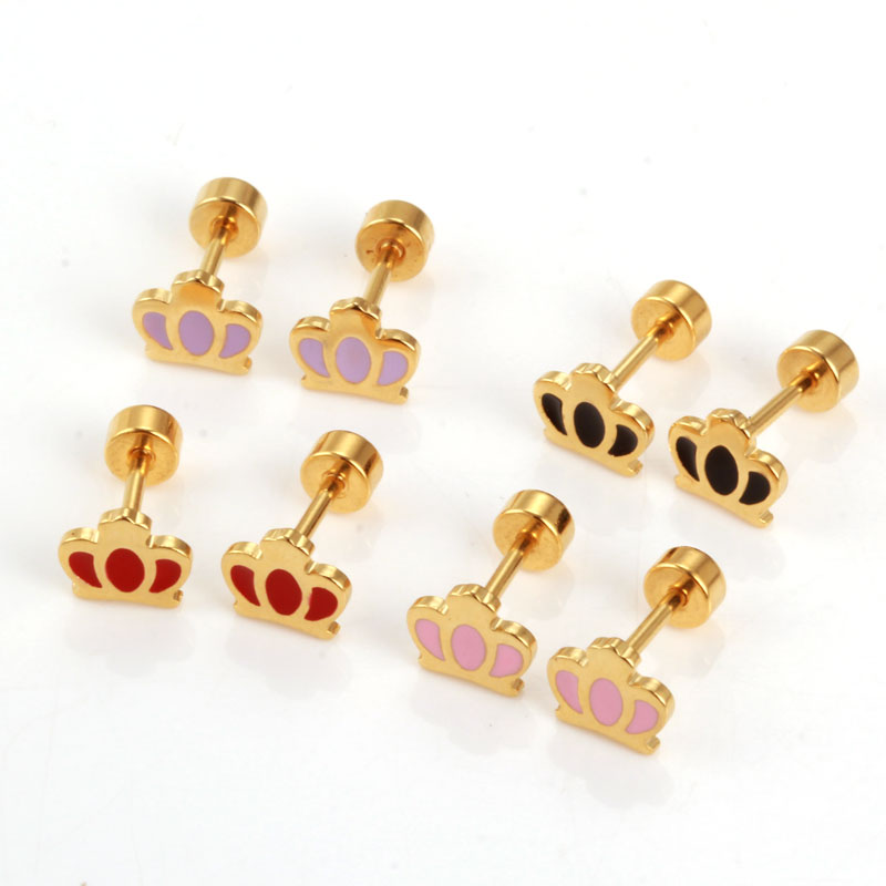 

OUFEI Crown Earrings For Women Stainless Steel Earrings Set Minimalist Stud 2020 Fashion Jewelry Accessories