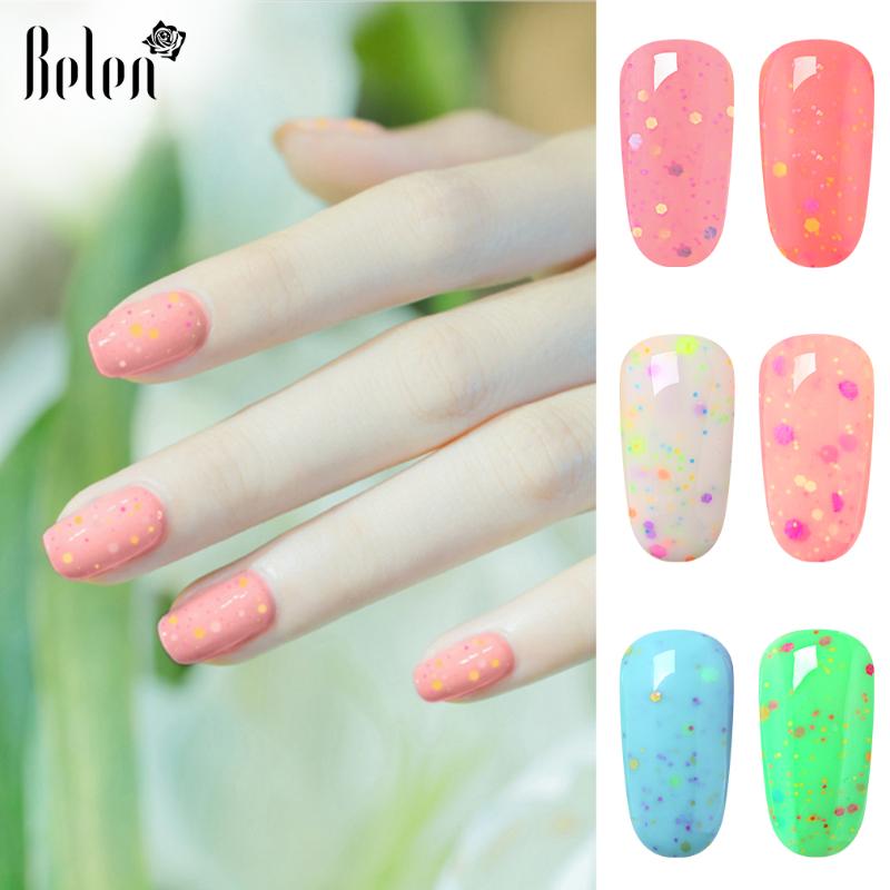 

Belen Cheese Glitter UV Gel Nail Polish 7ML Shimmer Soak Off Semi Permanent Lucky Candy Color Varnish UV Lacquer Manicure DIY, 6458