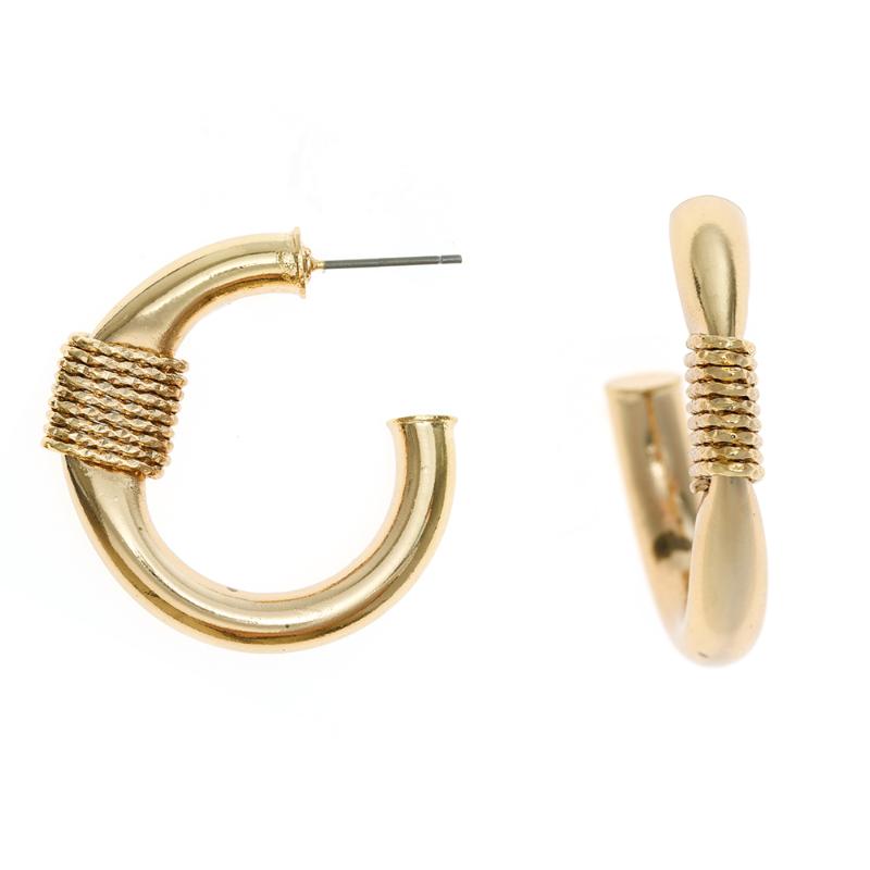 

Yellow Gold Filed Wrapped Hoop Earrings Chunky Gold Hoop Earrings for Women Fashion Hypoallergenic Minimalist Jewelry