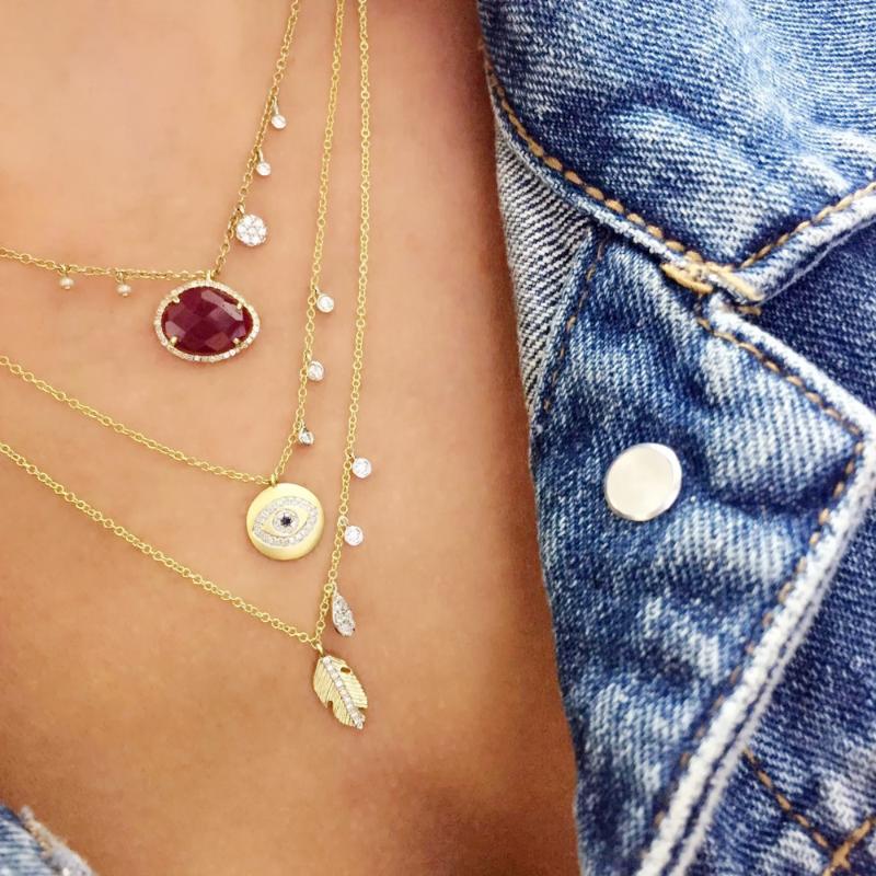 

2020 lucky evil eye disco charm pendant necklace round cz drop Gold filled elegance gorgeous turkish eye nice jewelry on sale