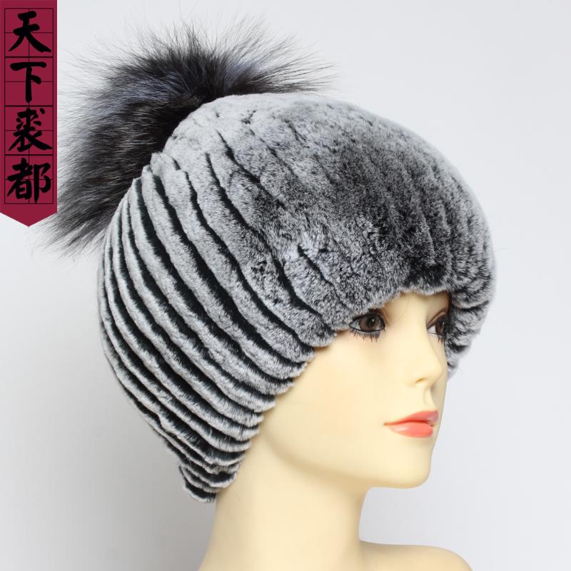 

Beanie/Skull Caps Russia Lady Natural Rex Fur Hat Winter Soft Warm Real Hats Women 100%Genuine Beanies, Color 5