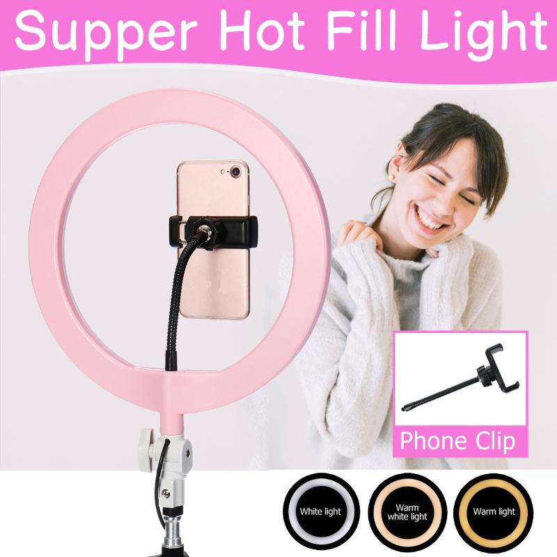 

10" LED Ring Light Photographic Selfie Ring Lighting with Stand for Smartphone Youtube Makeup Video Studio Tripod Light