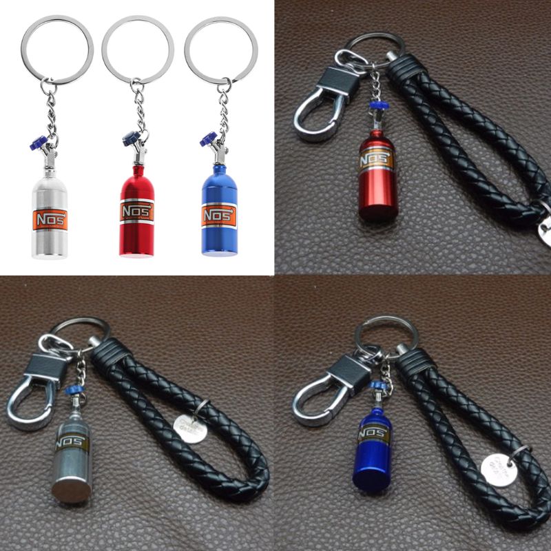 

Fashion Metal Key Ring Car Key Chain Holder Keyfob For NOS Turbo Nitrgen Bottle Car Styling
