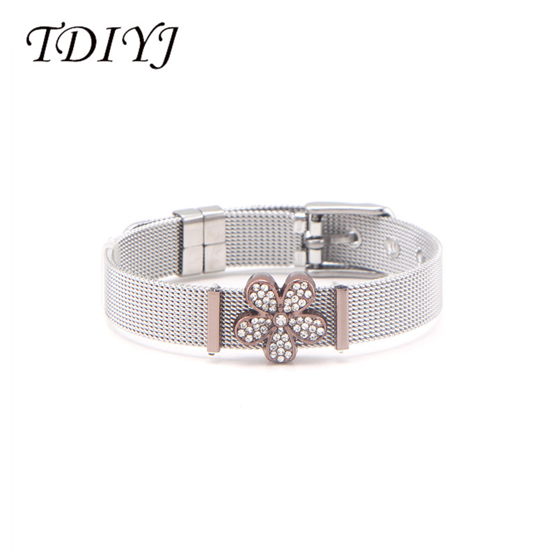 

TDIYJ Wrap Bracelets Set 10mm Mesh Bracelet with Coffee Crystal Flower Keeper Charms for Women Summer Gift