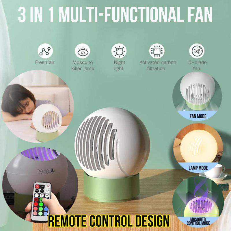 

40# Multi-functional Fan 3 In 1 Air Cooler Mosquito Repellent Lamp Planet Light Lamp Fan Low Nosic Smart For Children