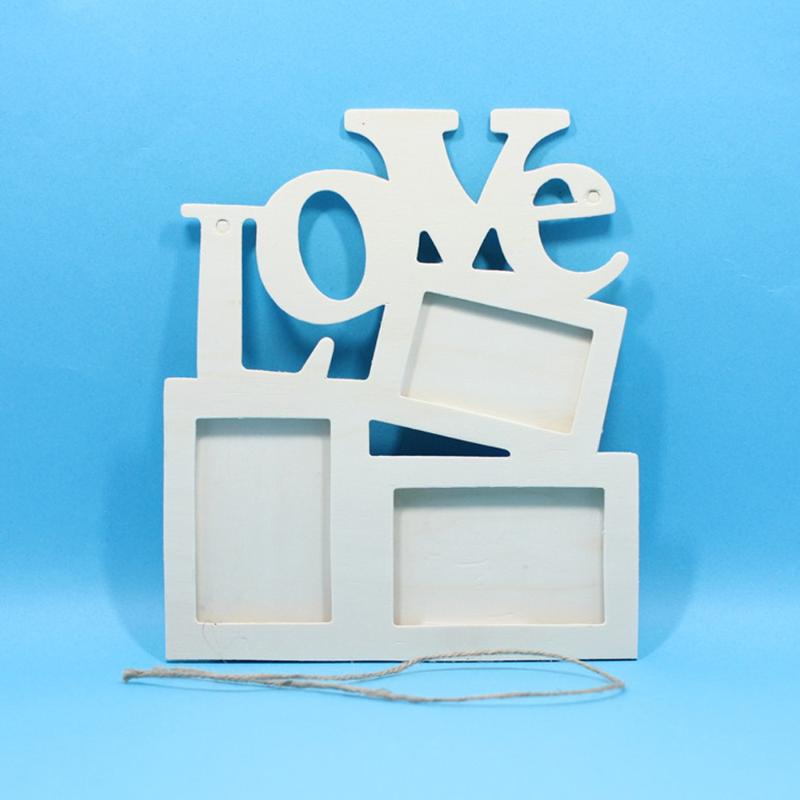 

English Letter Love Picture Frame Wall Hanging Photo DIY Wooden Photo Frame Educational Art Craft Home Decoration