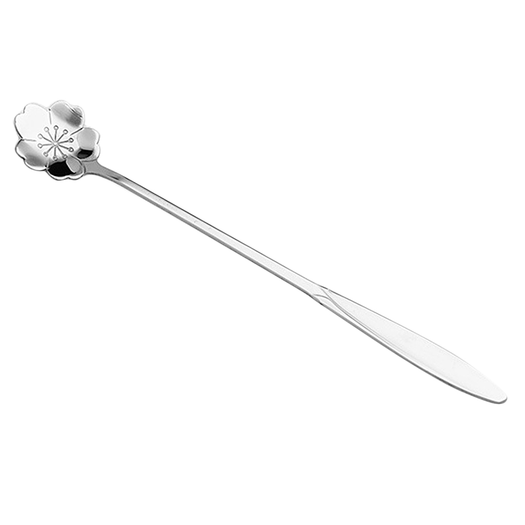 

New Coffee Spoon Petal Spoon Stainless Steel Long Handle Spoon Ladle Cutlery