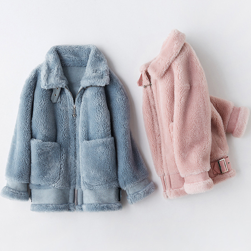 

Women' Overcoat and Fur in One New Type 2020 faux fur jacket Women' Winter Wool Particle Sheep Shearing Coat jacket D82