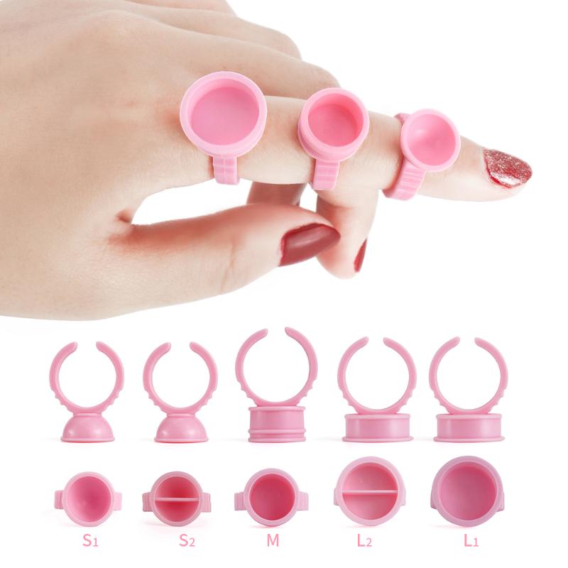 

GLAMLASH 100pcs disposable lash extension glue holder ring eyelash Adhesive glue Tattoo Pigment Container Ink Pallet holder ring