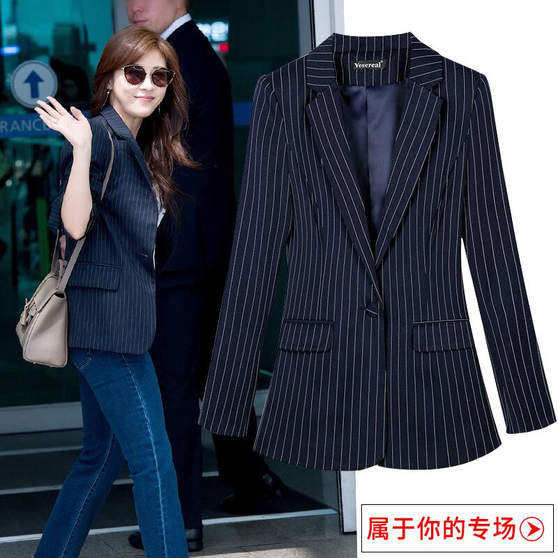 

Large Size 5XL 6XL Blazer Women Suit New 2020 Suits Women Blazers Short Slim Spring Autumn Striped Coat Woman Jacket Black White, Pure white