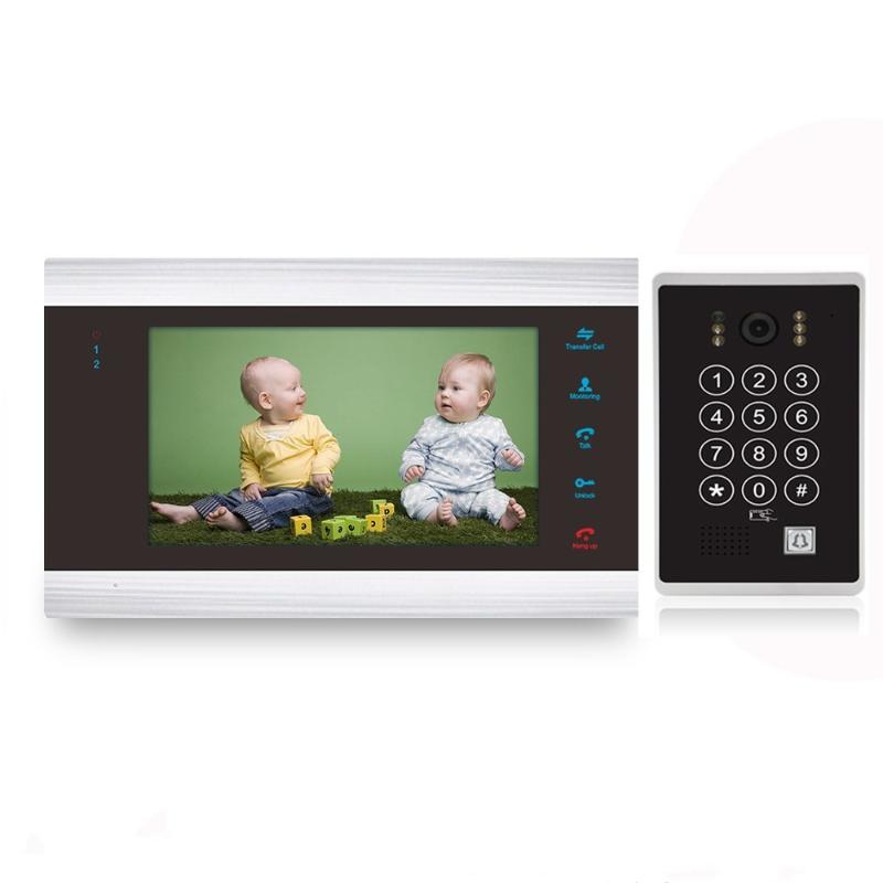 

7inch Video Intercom Door Phone Password Unlock with Keypad Video Intercom Waterproof HD Camera Villa System