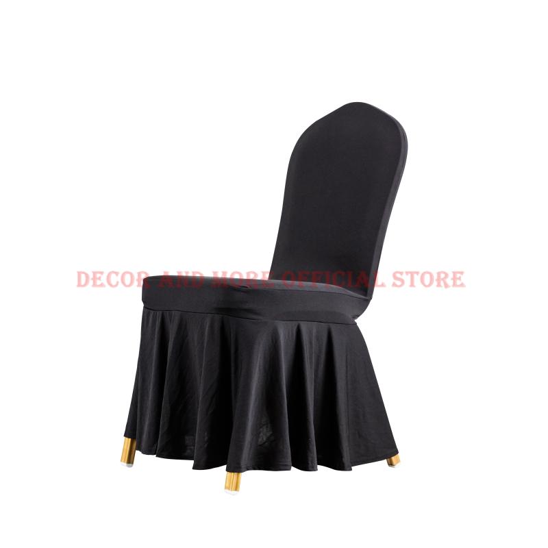 

Chair Covers 50PCS Wholesale Black White Spandex Cover Universal Banquet Wedding El Dining Stretch Solid Decoration