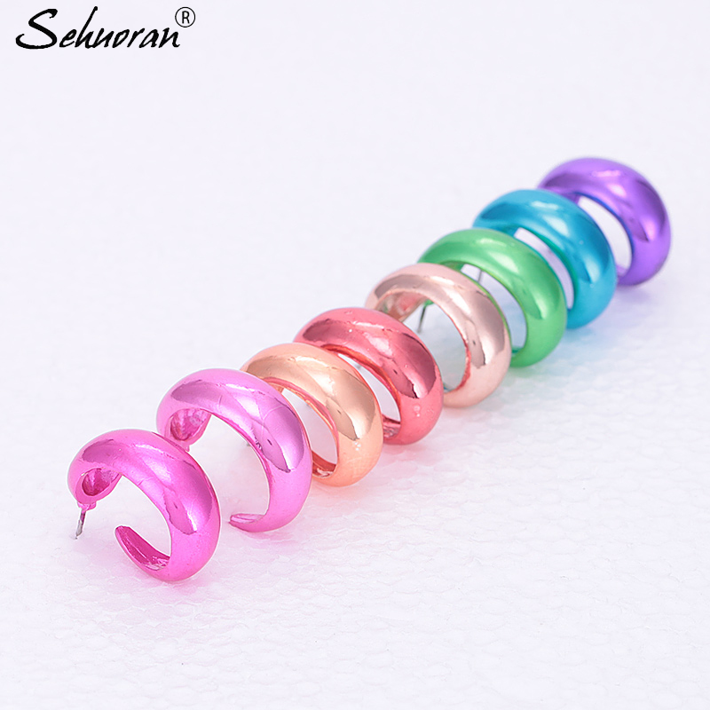 

Stud Sehuoran Brincos Earrings For Woman 2021 Beautiful Colorful Statement Oorbellen Fashion Jewelry Boho EAR