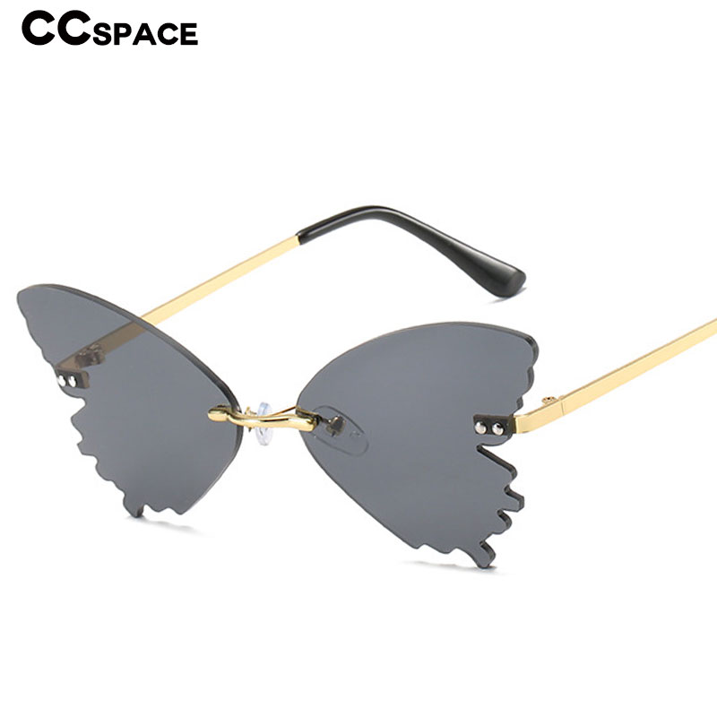 

49060 Rimless Sunglasses Butterfly Shape Men Women Fashion Shades UV400 Vintage Glasses