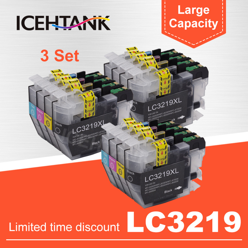 

ICEHTANK 3Sets LC3219 XL Full Ink Cartridge LC 3219 Compatible for Brother MFC-J5330DW MFC-J5335DW MFC-J5730DW Printer