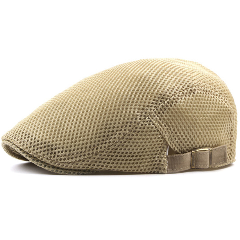 

HT1104 2020 New Fashion Men Women Beret Caps Wholesale Solid Plain Mesh Trucker Caps Summer Breathable Sun Hats for Men Flat Cap, White