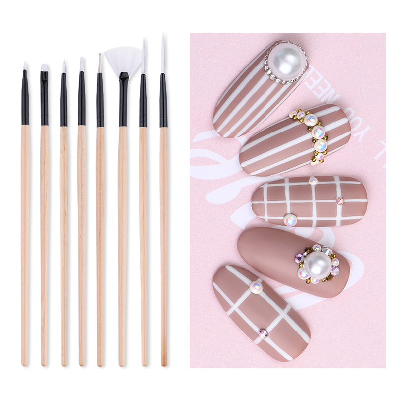 

Nail UV Gel Liner Nail Brush Painting Drawing Liner Acrylic Pens Marble Handle Art Pens DIY Tool Carving Tips Salon Tools