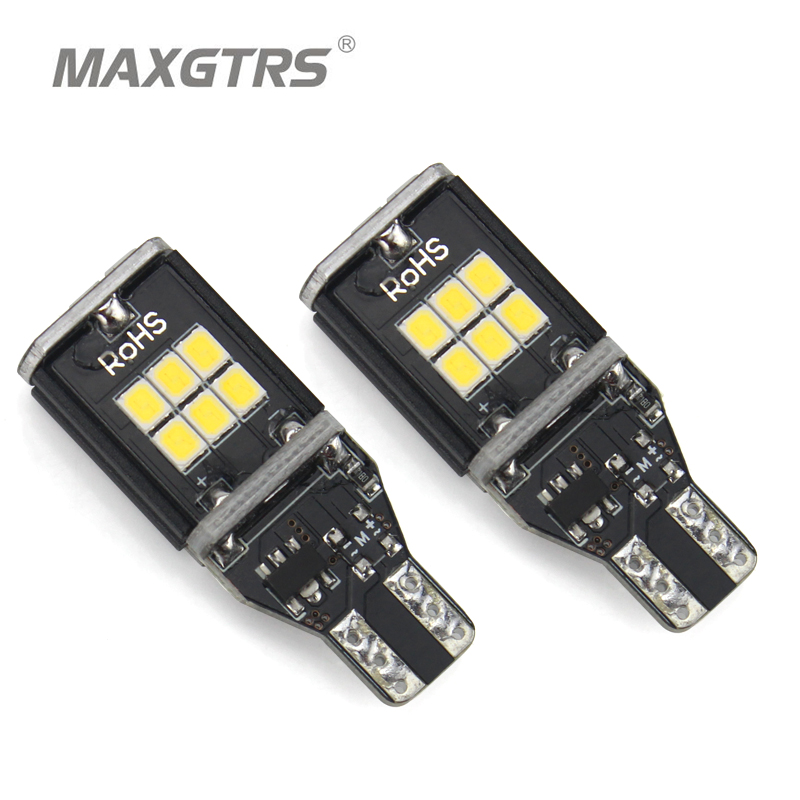 

2x MAXGTRS T15 W16W 921 912 Amber/White Car LED Bulb CANBUS Error Free Auto Turn Signal Back-up/Reverse Wedge Light, As pic