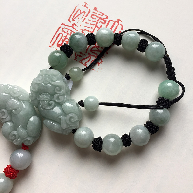 

Natural Asian Green Stone Lucky Bracelet lovers gifts His-and-hers Bracelet