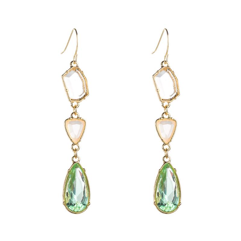 

European Geometric Zircon Drop Earrings for Women Ladies Irregular Clear Glass Drop Earrings Statement Earring Party Jewelry