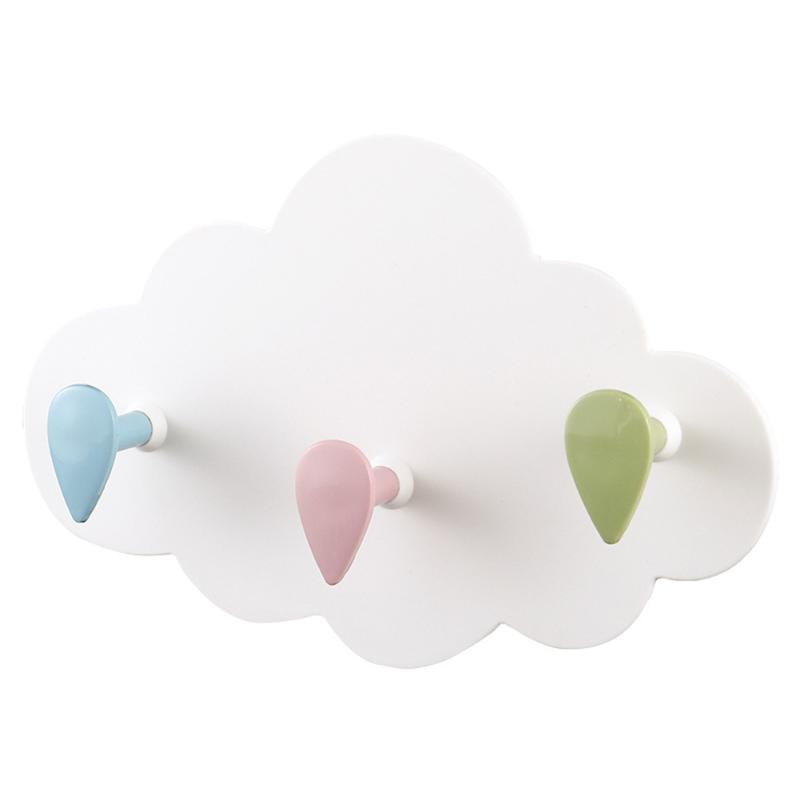 

3 Hooks Wall Mounted Hanging Cloud Shape Clothes Self-adhesive Plastic Rack Hanger Holder Towel DIY Decoration