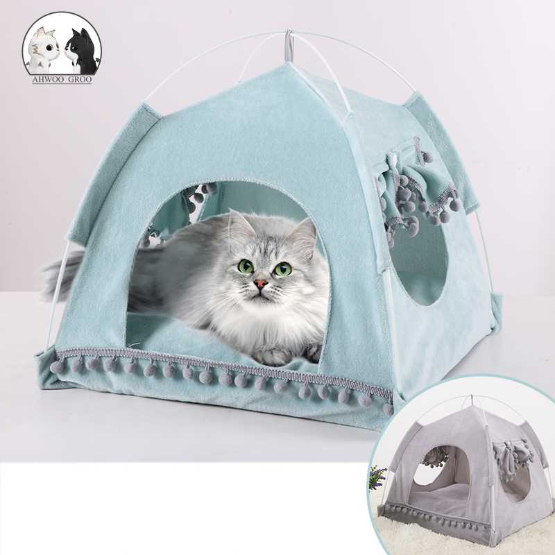 

NEW Princess Cat Tent House Sweet Breathable Cat Dog Bed Cave Removable Pet Nest Bed Soft House Tent with Cushion High Quality