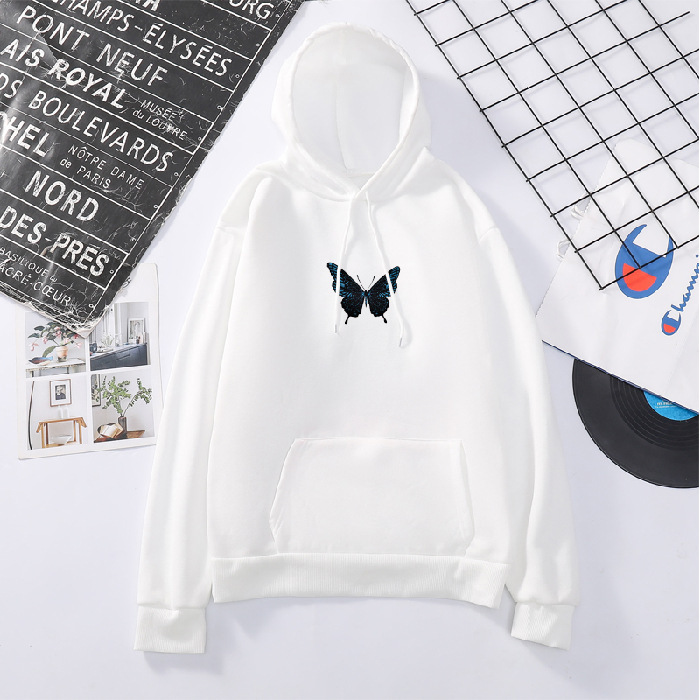 

AprilGrass Brand Winter Butterfly Print Women Hoodies Harajuku Sweatshirt for Women Aesthetic Art Oversized Hoodie Girls Clothes Streetwear, Purple