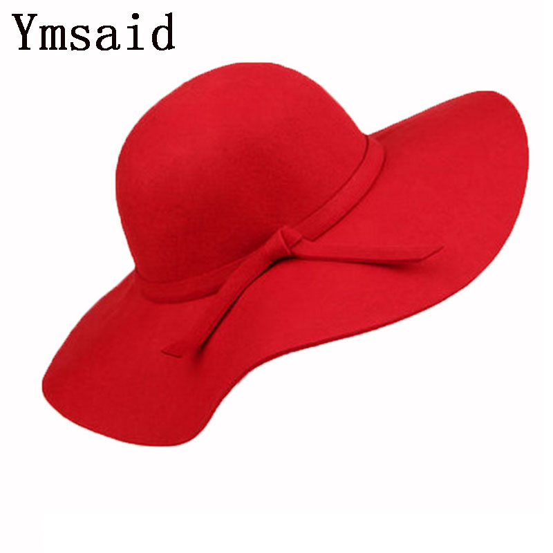 

Autumn Winter Summer Fashion Fedoras Vintage Pure Women's Beach Sun Hat Female Waves Large Brim Sunbonnet Fedoras Lady Sunhat, Black
