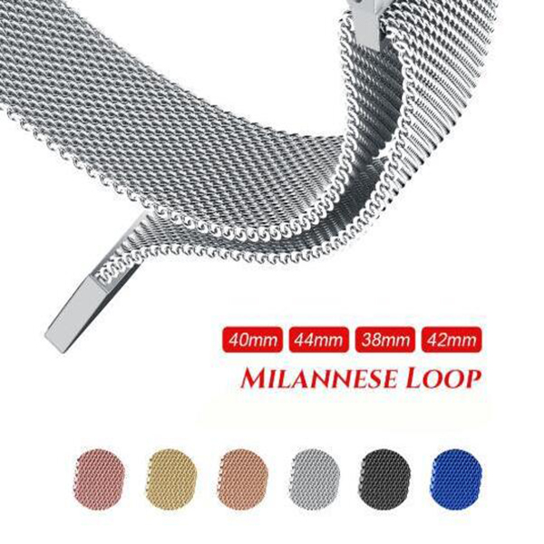 

Milanese Loop Strap Band For ip 38mm 42mm Stainless Steel Bracelet Magnetic adjustable Series 5 4 3 2 1
