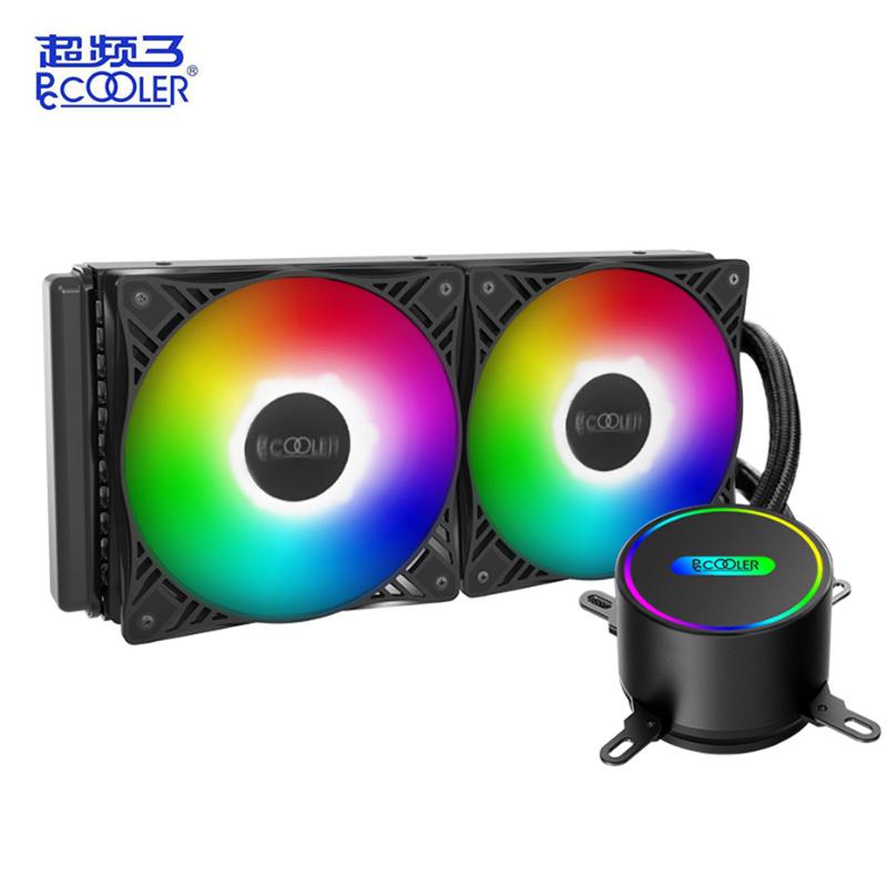 

PCcooler 120/240VC CPU water cooling radiator LED 4PIN silent fan LED intelligent control for AMD AM4 AM3 Intel 2011 2066 115X