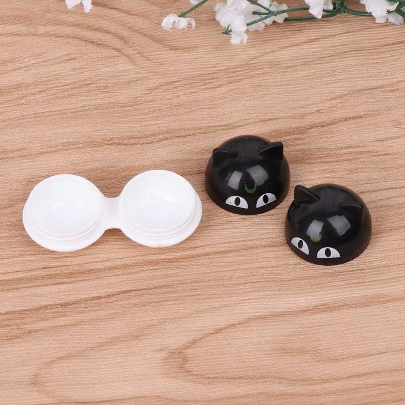 

Lens Box Cartoon Cute Cat Portable Contact Storage Case Mirror Container Holder R9JE