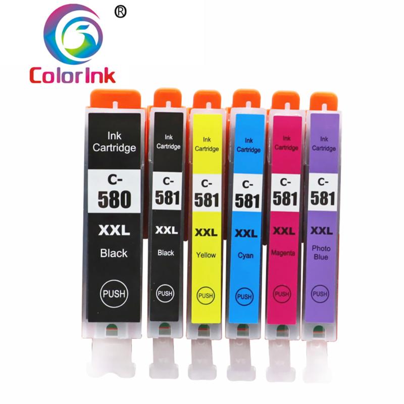 

6PK PGI580XXL CLI581XXL 580 580XL ink cartridge XL for Canon Pixma TS8150 TS8151 TS8152 TS9150 TS9155 Printer 580XXL 581XXL