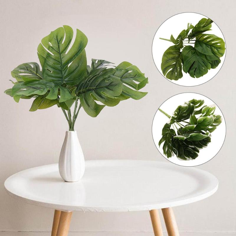 

Fake Palm Tree Simulation Plant Decor Leaves Green Plastic Classic Wedding Party Artificial Simulation Planting Home Decor L1