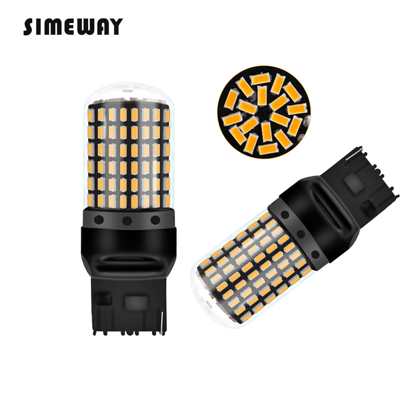 

Canbus 144smd T20 7440 W21W led lamp 1156 BA15S P21W BAU15S PY21W LED Bulbs No Error hyper flash reverse Turn Signal light, As pic