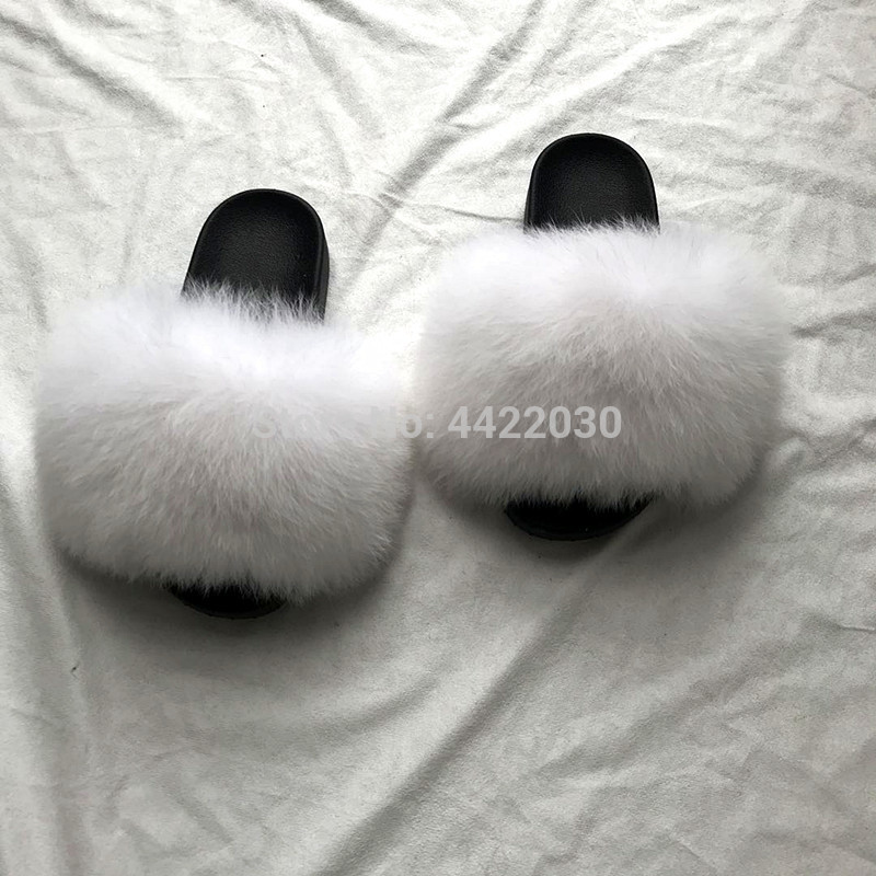 

fur slippers fluffy leather hair summer beach sandals ladies outdoor high quality fur slippers