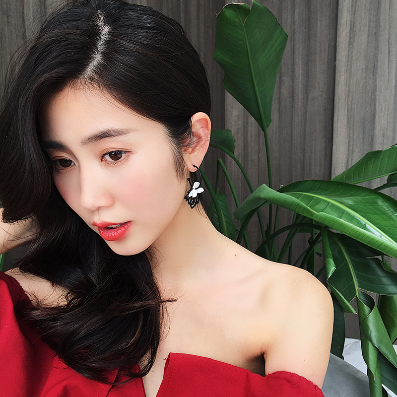 

2020 New Design Fashion Jewelry Elegant Flowers Leaves Mixed Colors drop Earrings Beach Holiday Statement Earrings for woman