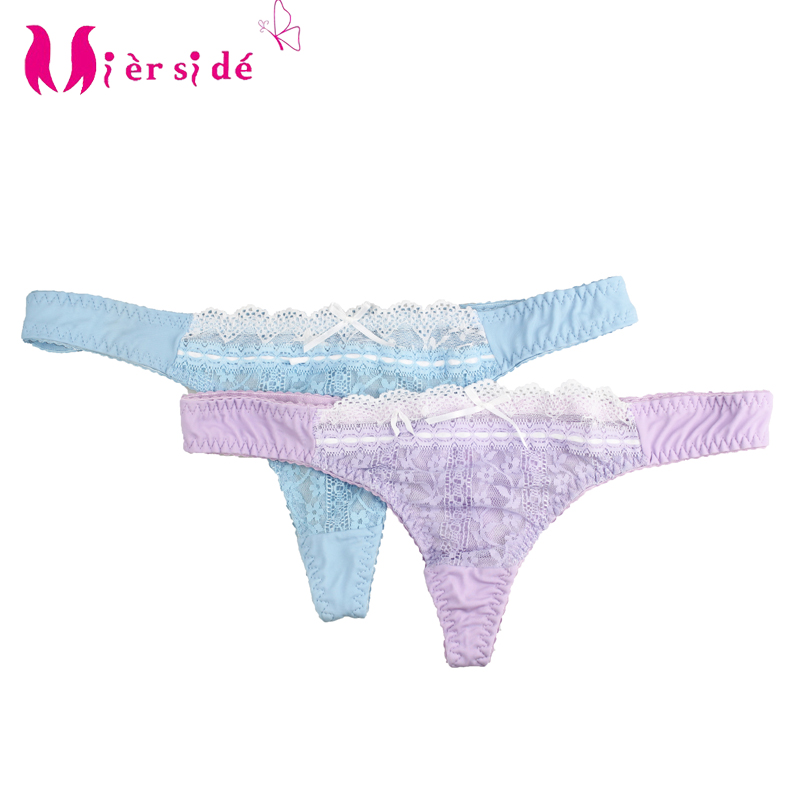 

Mierside Lace Sexy G-string Women Underwear High Quality Women sexy panties thong /L/XL J14010, Blue
