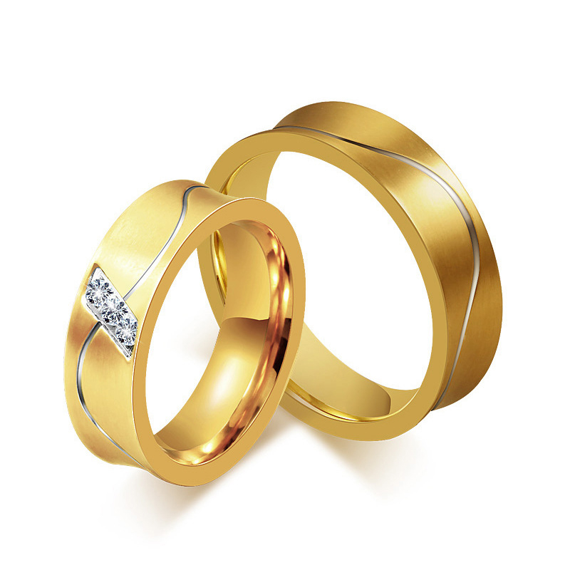 

Stainless steel Wedding Ring New Design Couple Ring for Women Men Engagement Anniversary Gift