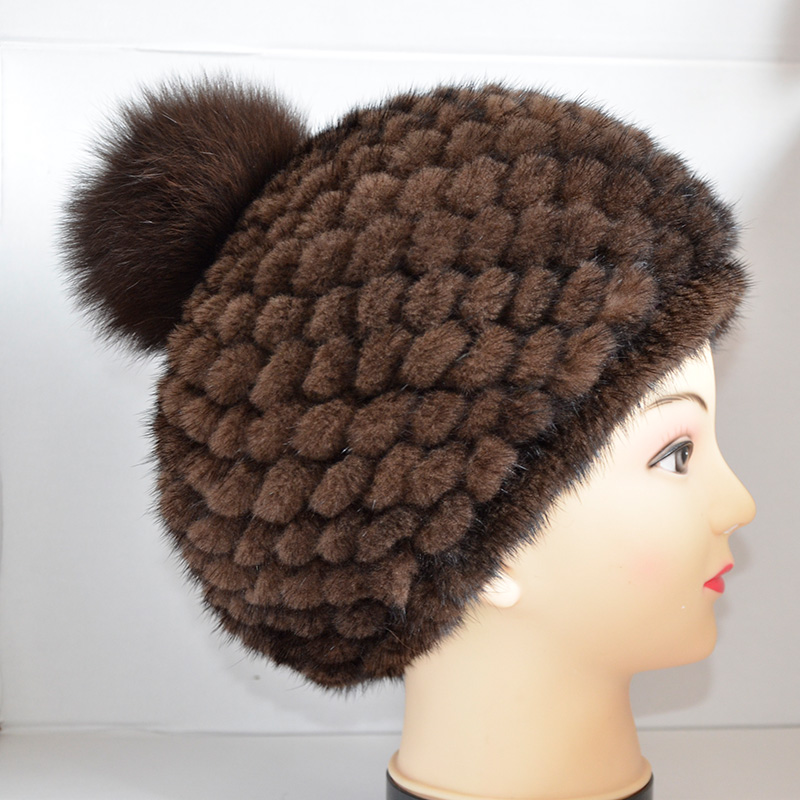 

Winter women hat Thicken warm and soft tab, Brown