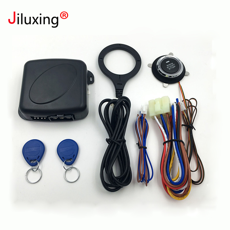 

Jiluxing Auto Car Alarm Engine Starline Push Button Start Stop RFID Lock Ignition Switch Keyless Entry System Starter Anti-theft