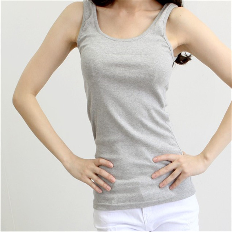 

Summer popular 9 color women U collar low-cut underwear cotton slim girl slimming style condole belt vest, Black